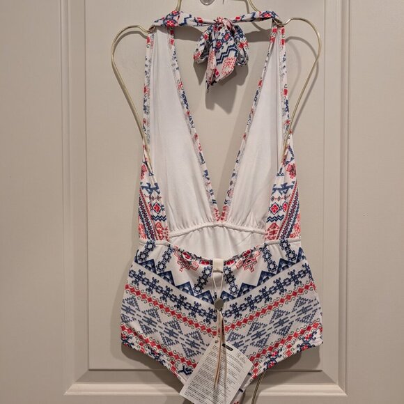 NWT ROCOCO SAND PRINTED ONE PIECE HALTER NECK SWIMSUIT SZ XS - Picture 5 of 11